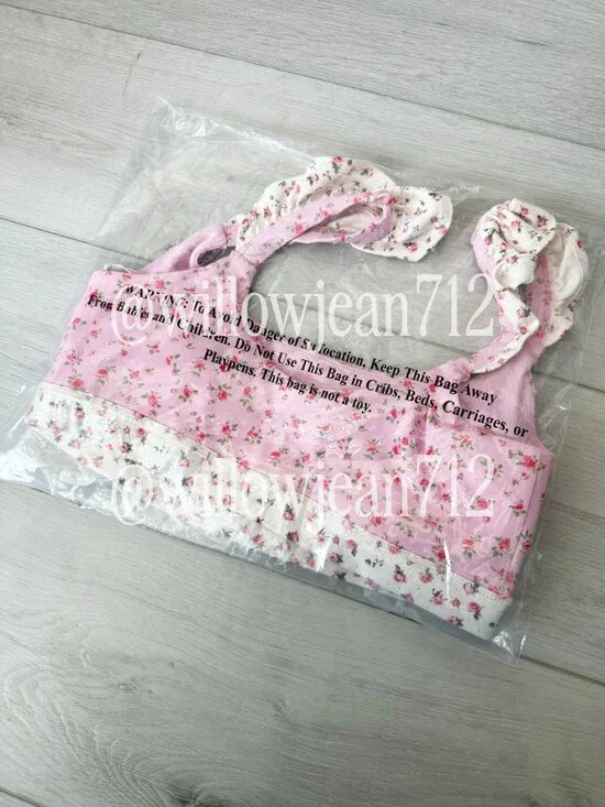 Ruffle Corset Bra - Blogilates Target - Size Small - Pink Floral - New - Picture 2 of 3